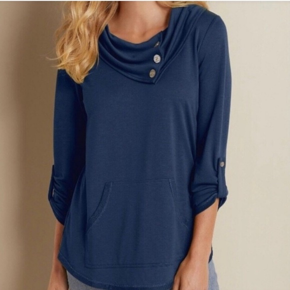 Soft Surroundings Kassidy pullover tunic size L blue - Picture 1 of 8